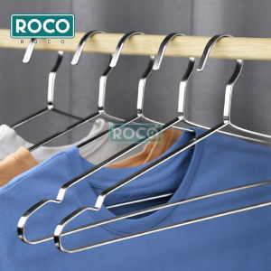 [5PCS] ROCO Stainless Steel Bold Flat Strip Hanger Penyangkut Baju Extra Thick Heavy Duty Hanger Clothes Hanger