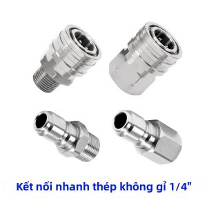 Bộ Phụ Kiện Máy Rửa Áp Lực Kết Nối Nhanh 1/4 Inch Bộ Chuyển Đổi Nam Và Nữ Bằng Thép Không Gỉ Có Ren Bên Trong Và Bên Ngoài