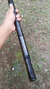 Tongkat Toya Kayu Kelor Hitam Bentuk Bambu Unik