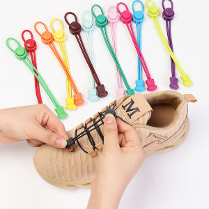 No-Tie Shoelaces: Round Elastic Shoelace & Plastic Snap Lock
