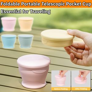 Foldable Portable Telescopic Pocket Cup Silicone Water Cup Mini Retractable Drinking Cup Travel Collapsible Cup Carrying Mugs