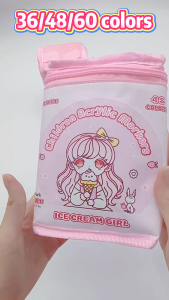 Seafilii Acrylic Marker Pen Coloring Pen Highlighter Pen Painting Drawing Coloring Art Set for Kids 36/48/60 Colors