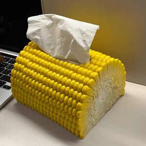 Modern Minimalist Corn Pattern Ceramic Tissue Box High-End Luxury Living Room Decorative Accessories Creative Home Decoration