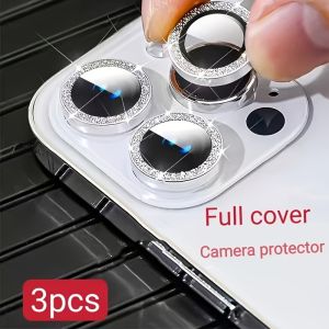 3 ชิ้น/ชุด ฟิล์มกระจก เลนส์กล้อง For iPhone 13 11 12 14 15 17 16 Pro Max 16 Plus 17Pro ฟิล์มกันรอยเลนส์กล้องแบบกลิตเตอร์ไอโฟน11 12Mini 13Mini 16promax 17 Air 15promax 14promax 13promax 12pro 15plus ฟิล์มกันรอยกล้อง