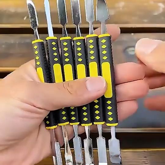 Tenda thai Metal Crowbar 6 Piece Set Universal Phone Repair Tools Kit Pry Opening Tool Metal Disassemble Crowbar Kit Electronic Repair Tool