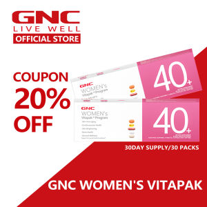 GNC WOMENS Vitapak Program 40+ Mood Support Skin Hydration& Repair Skin Brightening Bone Health General Wellness Theanine Glutathione Collagen Calcium Multivitamin Immunity