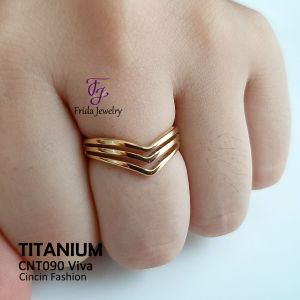 Cincin Ori Titanium Viva Elegan Awet Anti Luntur Perhiasan Fashion IMport Premium bisa dipakai sehari-hari cnt090