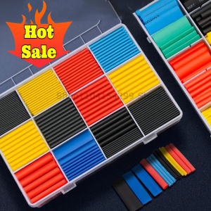 164PCS 2: 1 Cable Shrink Tube Kit Heat Assorted Pack Thermoretractile Insulation Sleeving Cable Wire Shrink Wrapping for DIY