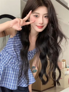 Áo Vest Không Tay Cổ Treo Kẻ Caro Xanh Pháp Mùa Hè Cho Nữ Áo Khoác Ngoài Đa Năng Thiết Kế Hở Lưng Áo Chui Đầu