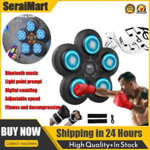 🚚 บริการจัดส่งในพื้นท้อง🚚เครื่องชกมวยดนตรีเครื่องชกมวยอิเล็กทรอนิกส์พร้อมไฟ5ดวงและเซนเซอร์บลูทูธอุปกรณ์ต่อยมวยออกกำลังกายพร้อมถุงมือมวยสำหรับผู้ใหญ่สำหรับออกกำลังกายที่บ้าน