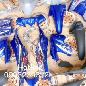 Bộ Dàn áo màu Xanh BẠC xe Wave RSX 110 / S110/ RS110 đời 2010 - 2011 (Tặng Tem ) Nhựa nguyên sinh cao cấp