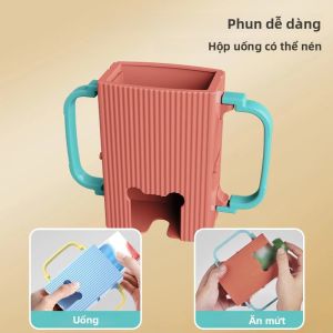 Giá Đỡ Hộp Nước Trái Cây Có Thể Điều Chỉnh Cho Trẻ Mới Biết Đi Chống Vênh Hộp Sữa Hộp Đựng Thức Ăn Dặm Chất Liệu PP Sọc Di Động Dành Cho Trẻ Từ 1-6 Tuổi