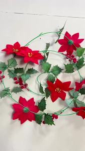 Artificial Flower Xmas String LightsXmas Red Flower Led String LightsEnergy Saving Usb Decorative Tree LightsFor Xmas Party