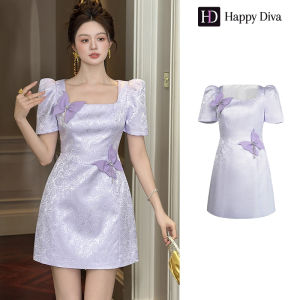 Happy Diva Womens Dress Purple Short Sleeve Mini Dress Wedding Formal Party Dress Student Graduation Dress Casual Dress 15393