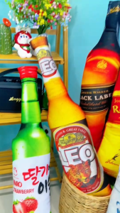 หมอนข้างขวดเหล้าเบียร์ เริ่มต้นขนาด 50-80cm สีสวยราคาถูก เลือกได้หลายไซต์ ตามใจ