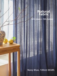 LIANHUAJI | Natural Linen Cotton Blended Curtain