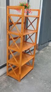 Kệ vi sóng 5 tầng sâu 38cm  ngang 64cm   cao150cm gỗ cao su màu Cherry đã thông qua tẩm sấy chống mối mọtchịu nước bền hơn so gỗ thông và MDF nhân tạo đa năng đẹp.