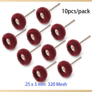 JNSUR Scrub Wheel 2.35/3mm Shank Nylon Fiber Polishing Wheel Dental Metal Cleaning & Finishing Abrasive Bur Mounted Abrasive