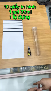 Combo 10 giấy in hình xăm kèm ɡel in hình và lọ đựng  bảo quản giấy in
