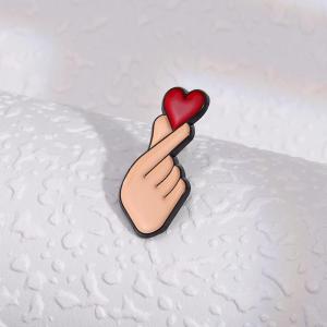 Hand Heart Gesture Enamel Pins Custom Sign Language Brooches Lapel Badges Jewelry Gift For Lover