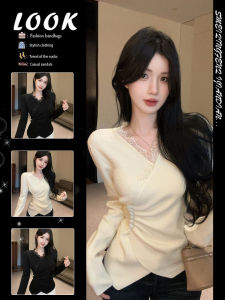 Lace Pintuck V-Neck Shirt