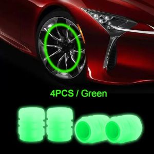 4PCS Luminous Valve Car Wheel Tyre Hub Cap Motorcycle Bicycle Bike Fluorescent Night GlowingLuminous Valve Stem Caps Decoration