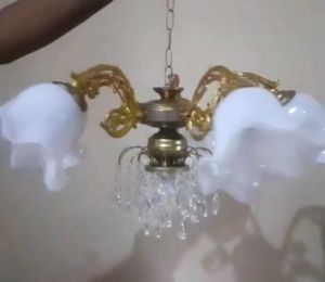 lampu gantung ruang tamu cabang kap tulip liontin