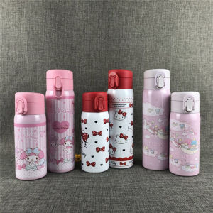 Kitty Cat Sanrio Cartoon 350ml 500ml Straight Body Insulated Mug Stainless Steel Japanese Style Travel Water Bottle Outdoor Use