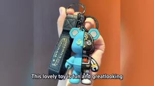 A Unique Keychain: Creative Punk Mechanical Violent Bear Doll Keychain Bag Charm Pendant Couple Gift