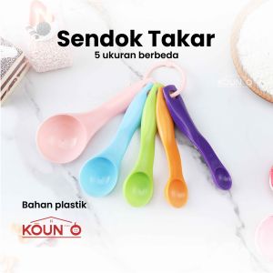 Sendok Takar Set 5 in 1 Takaran Plastik Warna Serbaguna Bumbu Dapur Measuring Gram Spoon Baking