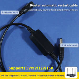 WiFi Router Rebooter Module Automatic 24H Power off Reset Timer DC 5V-15V Timing Restart for Network Equipment