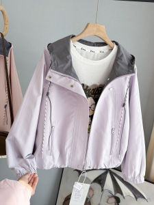 LIYANGANG | Korean Style Loose Hooded Patchwork Windbreaker
