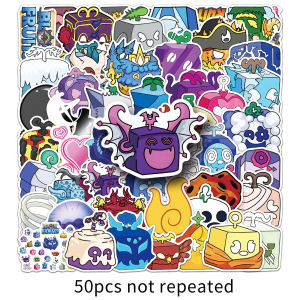 Blox Fruits Game Stickers 50 Pcs Pirate King Fruit Cartoon DIY Decorative Waterproof Stickers for Computer Decoration