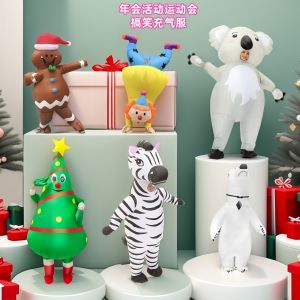 New Arrival Christmas Inflatable Clothes Halloween Koala Inflatable Clothing Santa Snowman Costume Gingerbread Man
