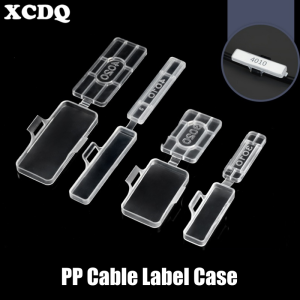 100pcs Cable Label Tag Box Transparent Plastic cable tie Marker Wire Sign Name Holder Display Identification Seal Case LMC