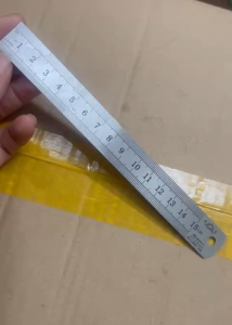 Thước SẮT dài 15CM có 2 mặt cm và inch rộng 2cm vạch chia rõ nét sử dụng trong ngành may mặc