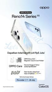 [ Official Store ] OPPO Reno14 F 5G 8/256GB (8+8GB Extended RAM) IP69 Underwater 4K Photography