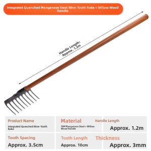 MONLEYTA | Manganese Steel Handheld Weeding Tool Traditional Six-Toothed Shovel For Digging And Grass Removal Multi-Functional Farm Use
