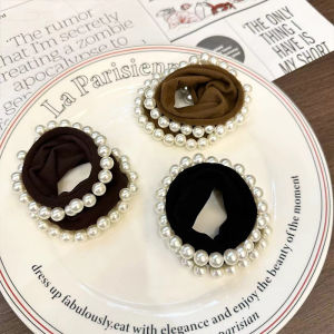 Fall and Winter High Elastic Durable Soft Hair Band Head Rope Classic Style Beads Mask Hair Rope Rubber Band Hair Accessories for Women