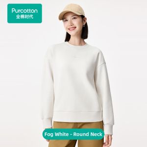 Purcotton | Women Half-Zip Long Sleeve Pullover