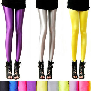 Ice Silk Fitness Pants Glossy Slimming Nine-Piece Tight Womens Pants Spring Summer Thin Large Size Gymwear Outerwear
