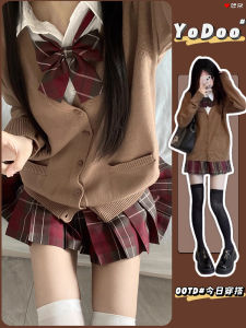 Fall and Winter Sweet Girl University Style Student Female JK Cardigan Coat Sweater Sweater Preppy Style Basic Style Easiest for Match Tops