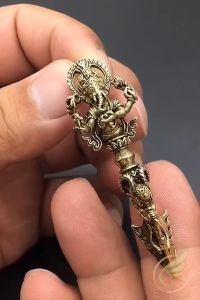 Móc Khóa Phật Giáo Pháp Khí Mật Tông Chày Phổ Ba Thần Voi Ganesha Bằng Đồng Thau - Đồ Đồng Thuận Tâm