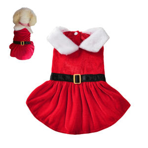 Pet Christmas Dress for Small Medium Dogs Cats Cozy Cute Puppy Santa Claus Outfits Chihuahua Yorkshire Princess Skirt Costume