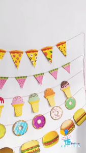 Banner Ice Cream & Bunting Flag: Dekorasi Pesta yang Indah