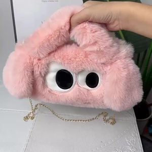 กระเป๋าตุ๊กตาลูกสุนัขน่ารักตาโต 2023 เทรนด์แฟชั่นใหม่ฤดูหนาวกระเป๋าถือน่ารักกระเป๋าสะพายโท้ท