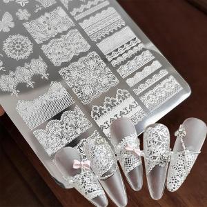 1Pcs French Lace Flower Butterfly Nail Art Stamping Plate Vintage Mandala Floral Nails Stencil DIY Wedding Manicure Print Tools