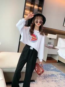 Spring Autumn Teen Girls Wide Leg Pants Child Trousers Fashion Solid Color Corduroy Girls Pants 4 6 8 10 12 14 Year Kids Clothes