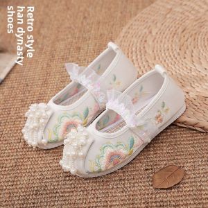 Kids Chinese Style Summer Childrens Embroidered Shoes Baby Shoes Ethnic Style Old Beijing Han Dynasty Cloth Shoes Girl Performance Shoes
