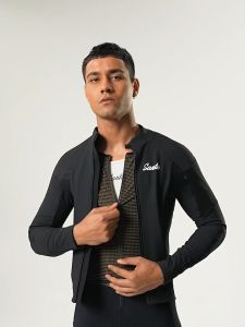 Santic เสื้อแจ็คเก็ตสำหรับปั่นจักรยานผู้ชายฤดูหนาวกันลมขนแกะรักษาความอบอุ่นสะท้อนแสงเสื้อกีฬาจักรยานกลางแจ้ง